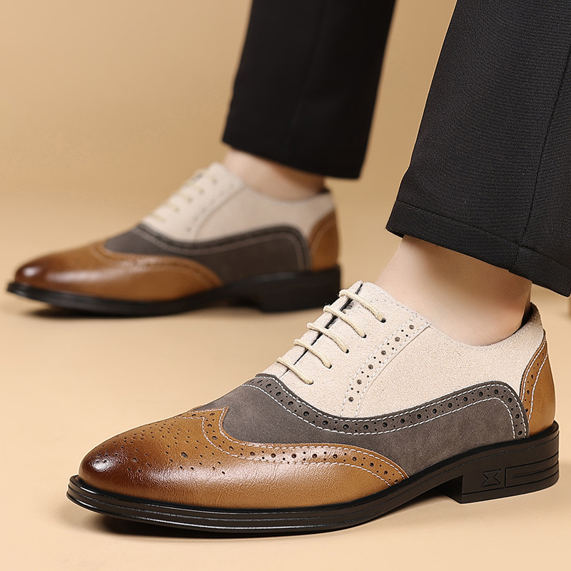 Men Formal Wear Shoes - รองเท้าเดรสผู้ชายหรูหรา สไตล์เรโทร รองเท้าโบรกสำหรับผู้ชาย รองเท้าลำลองธุรกิจที่ใส่สบาย รองเท้าคุณภาพสูงสำหรับงานปาร์ตี้และงานแต่งงาน ปี