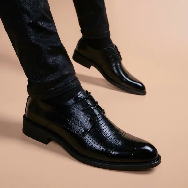 Men Formal Wear Pinterest - รองเท้าผู้ชายแบบทางการ รองเท้าธุรกิจ รองเท้าลำลอง ระบายอากาศได้ดี เหมาะสำหรับฤดูร้อน หนังแท้