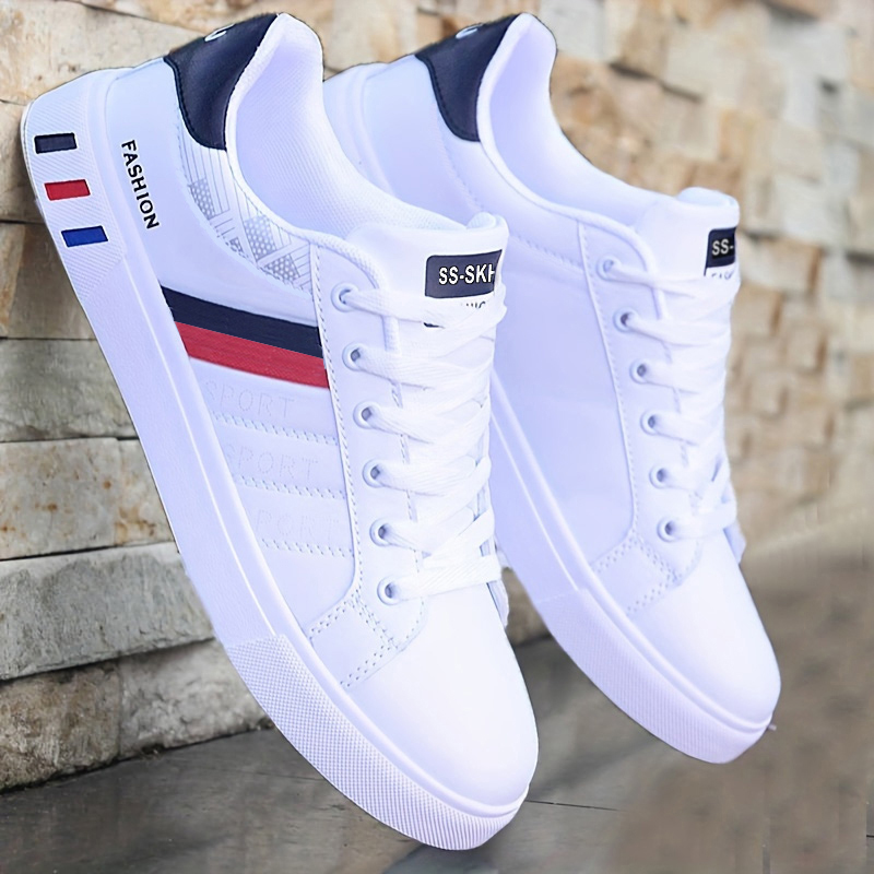 Men Formal Wear Shoes - รองเท้าผ้าใบสเก็ตบอร์ดแบบ Low-Top สำหรับผู้ชาย - วัสดุสังเคราะห์ระบายอากาศได้ดี พื้นรองเท้า
