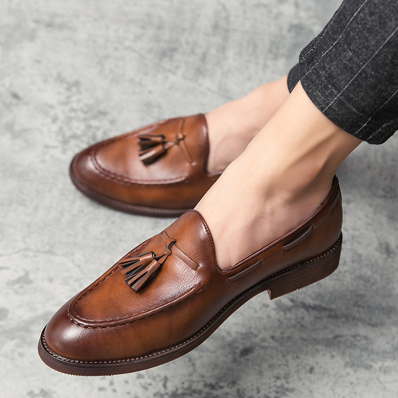 รองเท้าหนังลำลองทรงแหลมคุณภาพส - Men Formal Wear Shoes บทวิจารณ์และราคา