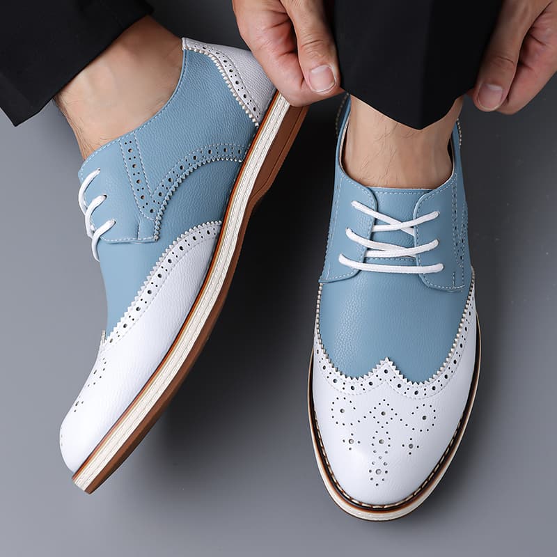 รองเท้าออกซ์ฟอร์ดแบบผูกเชือกสี - Men Formal Wear Shoes บทวิจารณ์และราคา