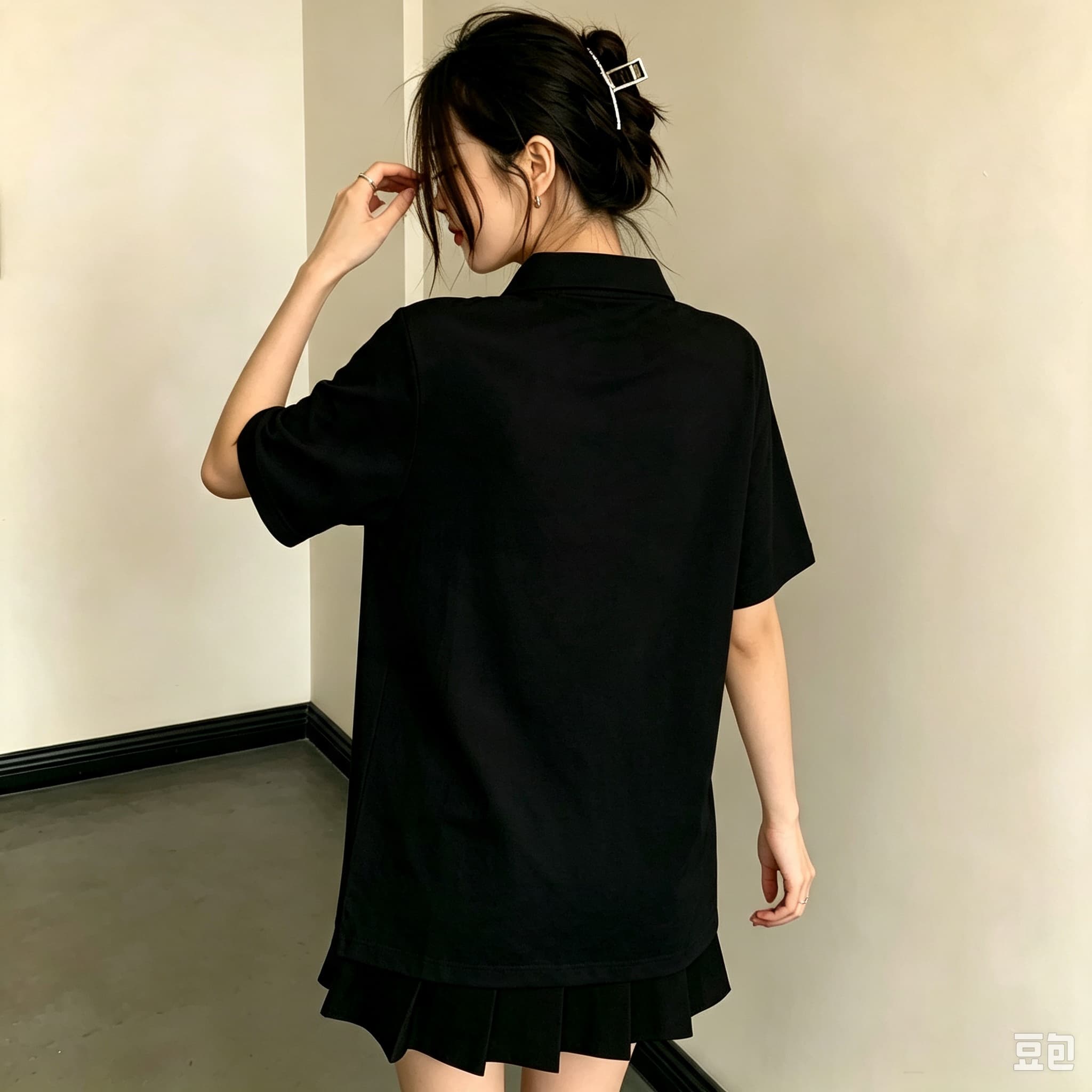 เสื้อโปโลสีดำลำลองแบบยูนิเซ็กส - Men Formal Wear All Black บทวิจารณ์และราคา