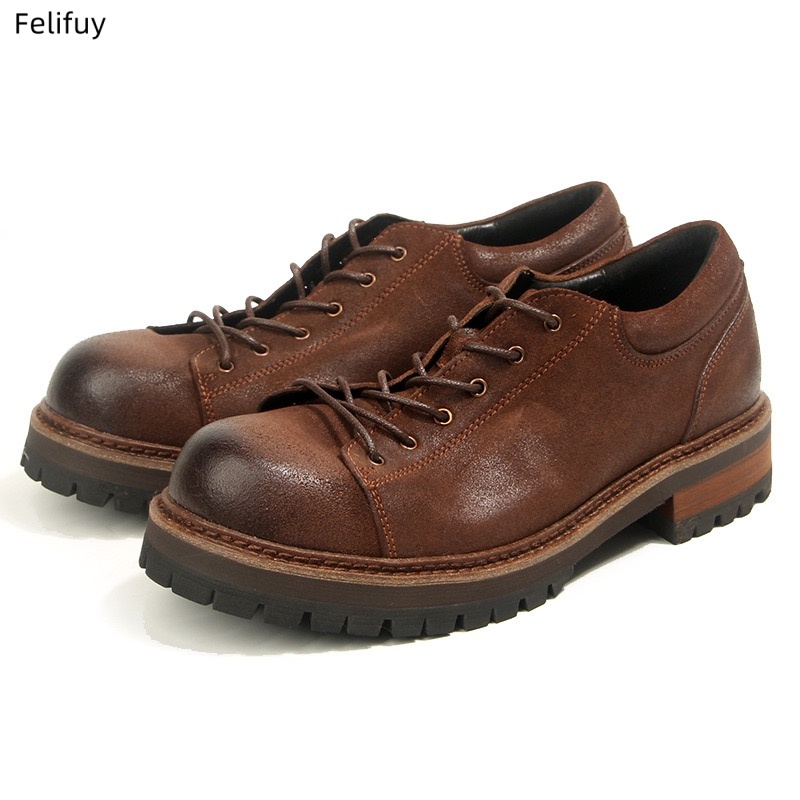 รองเท้าหนังวัวแท้สไตล์เรโทรสำห - Men Formal Wear Shoes บทวิจารณ์และราคา