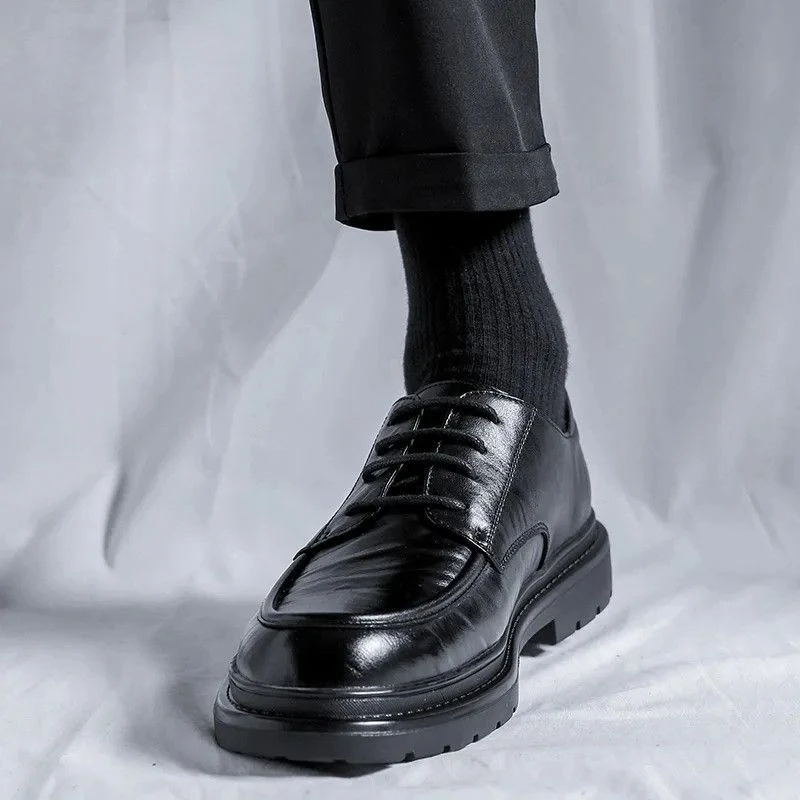 Lace Up รอบ Toe รองเท้าหนังผู้ - Men Formal Wear Shoes บทวิจารณ์และราคา