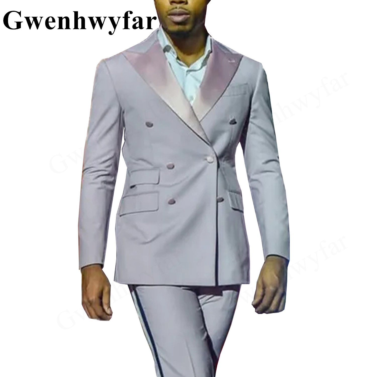 Gwenhwyfar ใหม่สีชมพูอ่อนผู้ชา - Men Formal Wear For Wedding บทวิจารณ์และราคา