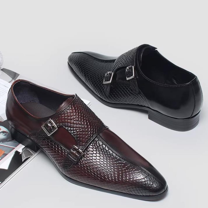 รองเท้าหนังผู้ชายแบบสวมลายเกล็ - Scale - Men Formals & Ethnic Wear บทวิจารณ์และราคา
