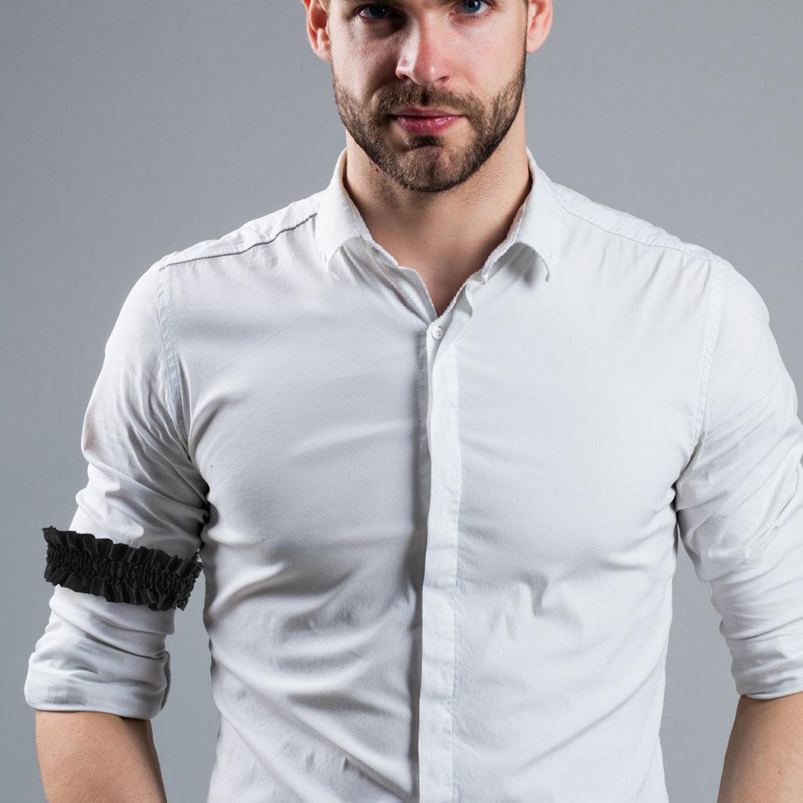 สายรัดแขนผ้าซาตินยืดหยุ่นสำหรั - Formal Upper Wear Men บทวิจารณ์และราคา