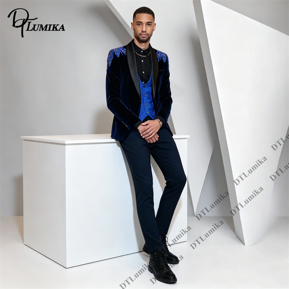 ชุดสูทผู้ชาย Peagent 3 ชิ้น ผ้ - Men Formal Wear For Wedding บทวิจารณ์และราคา