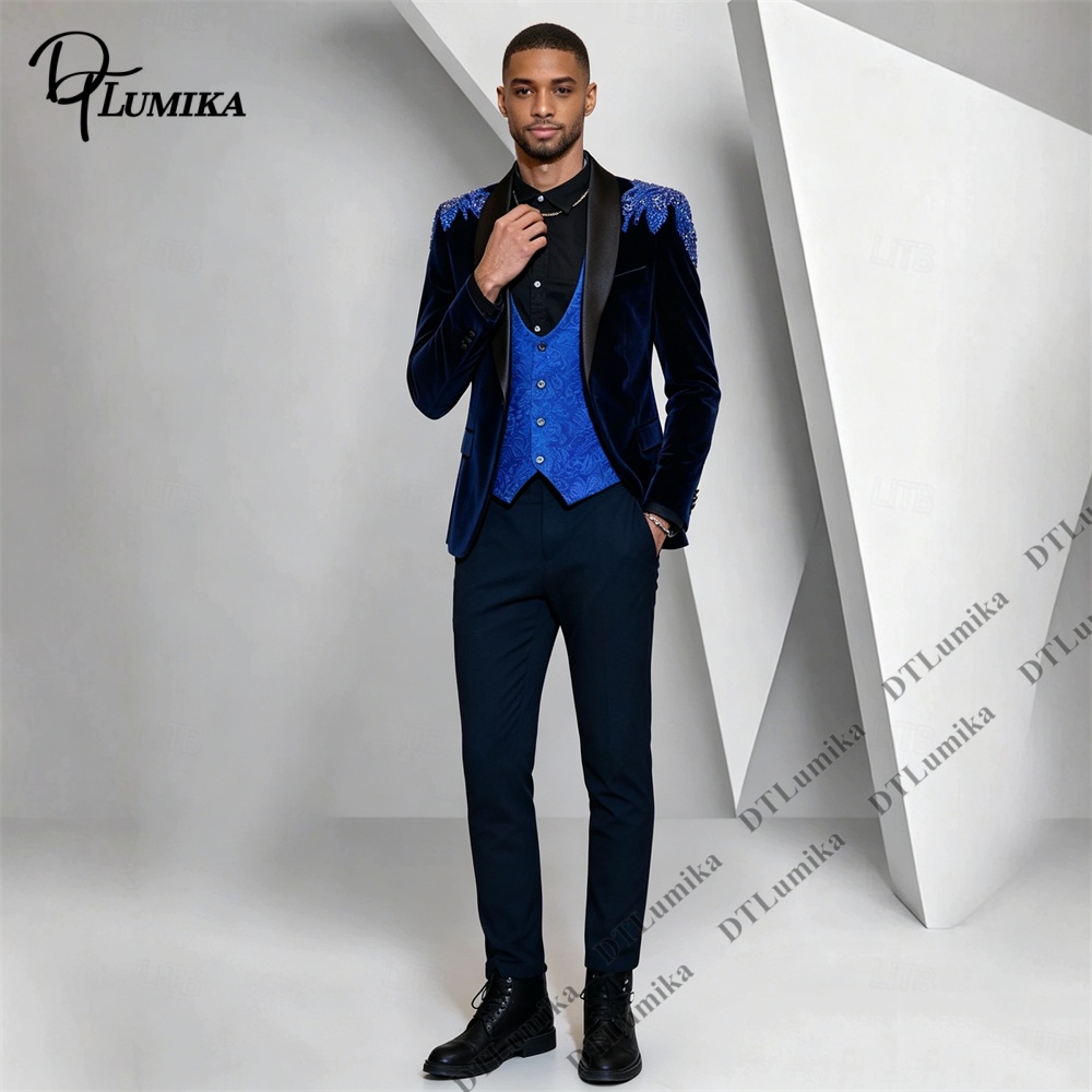 ชุดสูทผู้ชาย Peagent 3 ชิ้น ผ้ - Men Formal Wear For Wedding บทวิจารณ์และราคา