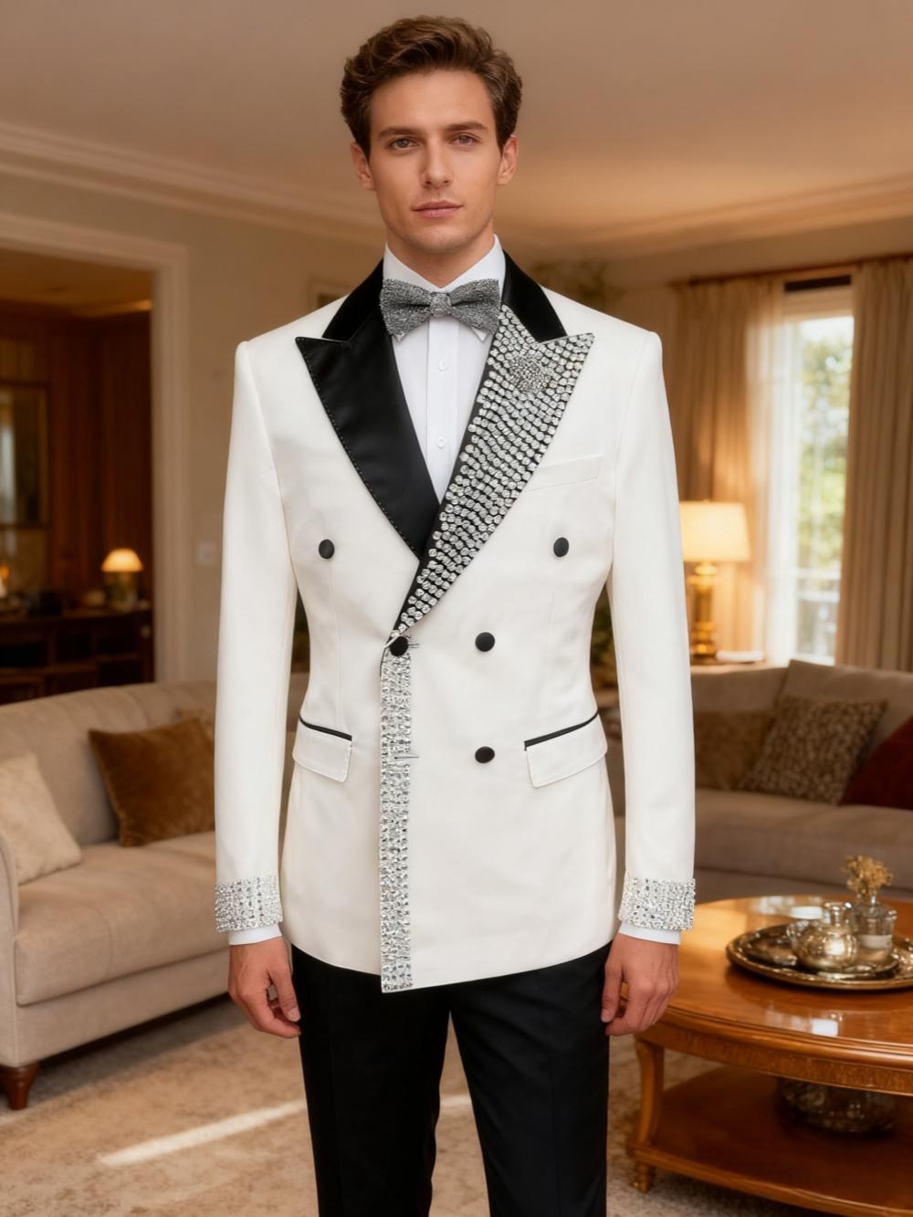 ชุดสูทผู้ชายทรงเข้ารูปประดับลู - Men'S Formal Wear For Engagement บทวิจารณ์และราคา