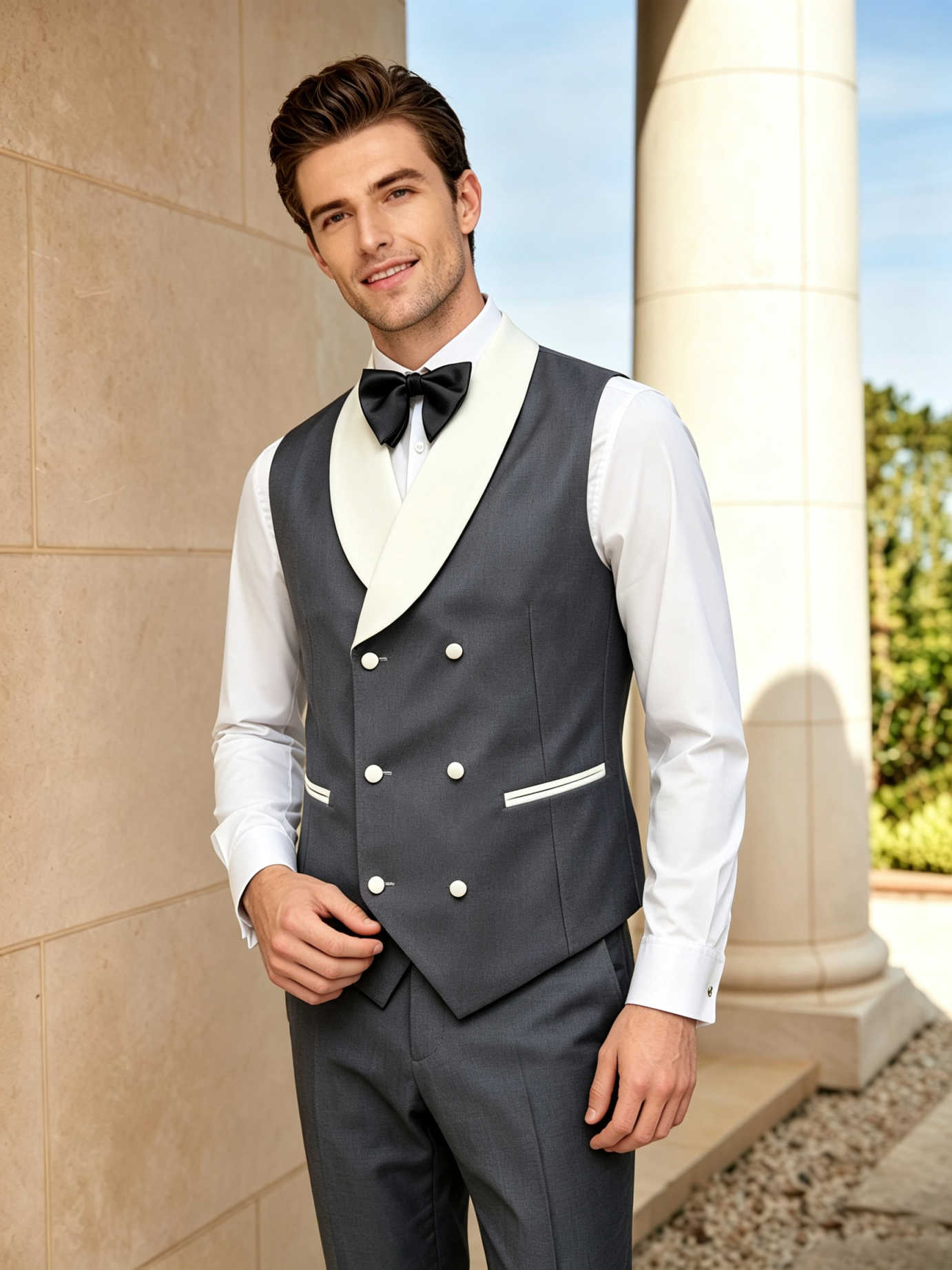 ชุดทักซิโด้ผู้ชายหล่อเหลา ปกผ้ - Men'S Formal Wear For Engagement บทวิจารณ์และราคา