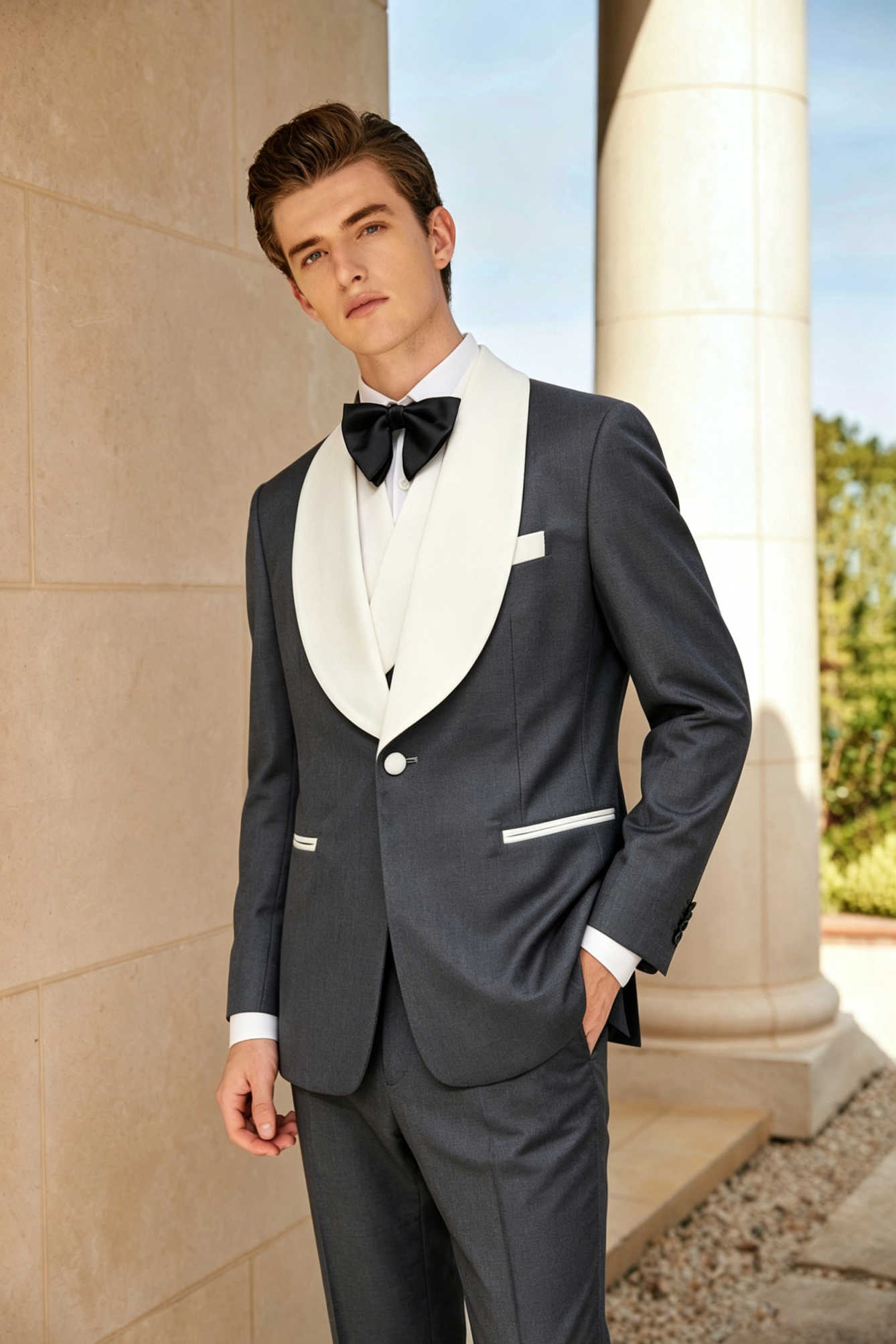 ชุดทักซิโด้ผู้ชายหล่อเหลา ปกผ้ - Men'S Formal Wear For Engagement บทวิจารณ์และราคา