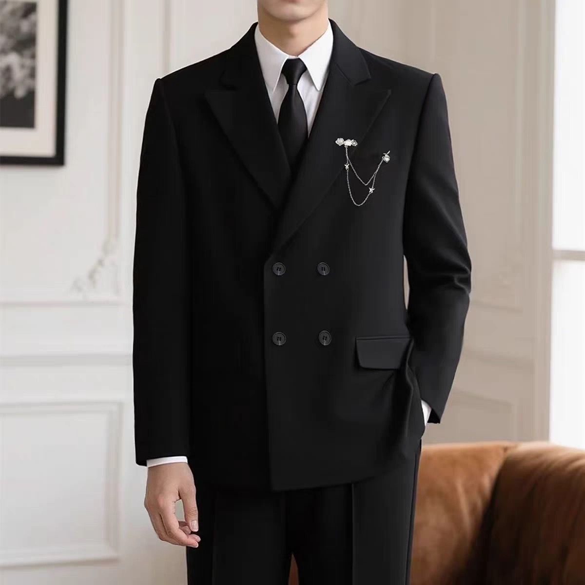 ชุดสูทลำลองแบบกระดุมสองแถวสำหร - Men'S Formal Wear For Engagement บทวิจารณ์และราคา